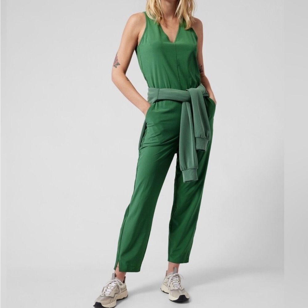 Athleta Womens Sz 4 Petite Brooklyn Jumpsuit Vineyard Green